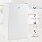 HOMCOM Mini-réfrigérateur avec congélateur 90 L, petit réfrigérateur avec thermostat réglable pour chambre