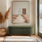 Banc de rangement rabattable en tissu bouclé taupe INK+IVY Bailey