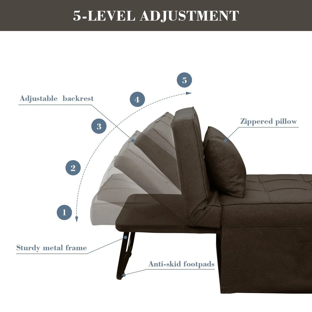 Canapé Convertible Lit Canapé Fauteuil Ottoman Pliant Fauteuils Inclinables pour Salon