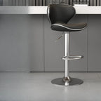 Tabouret de bar pivotant réglable en cuir rembourré