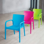 Chaise de salle à manger empilable avec accoudoirs Alissa, en résine, tout temps, lot de 2