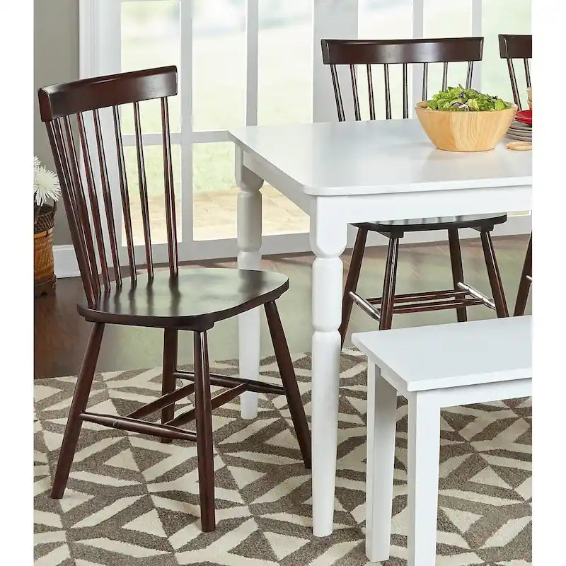 Chaises de salle à manger à barreaux en bois massif Simple Living Venice (lot de 2)