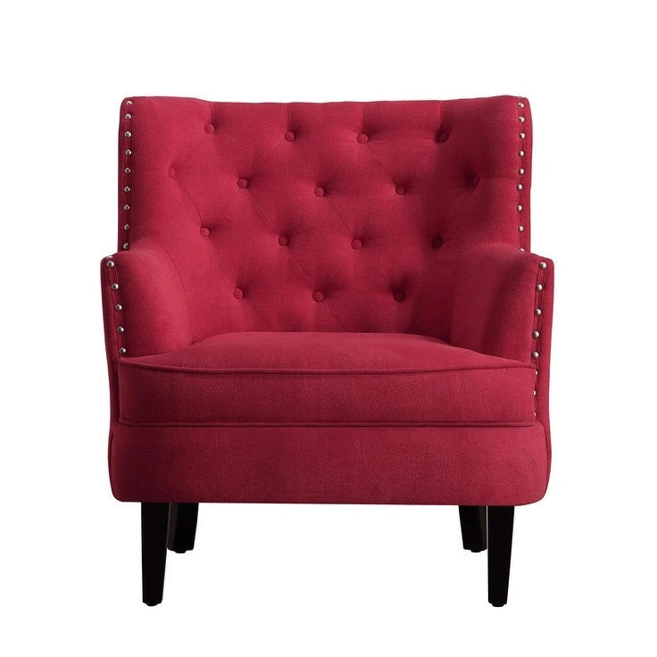 Fauteuil d'appoint capitonné à oreilles large de 76 cm en velours/lin Mignon de Moser Bay