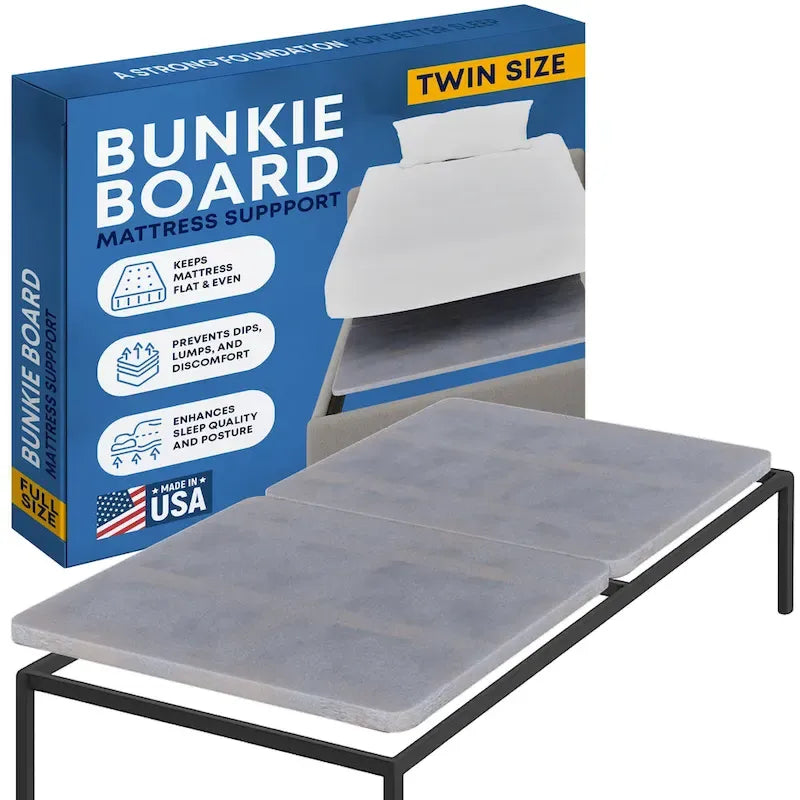1.5 Planche Bunkie en bois fendu, entièrement assemblée, housse de ventilation en tissu - Remplace les lattes en bois ou le sommier tapissier pour les cadres de lit