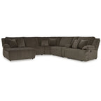 Signature Design by Ashley Canapé d'angle inclinable 6 places avec chaise longue Top Tier marron - 147 L x 134 P x 41 H