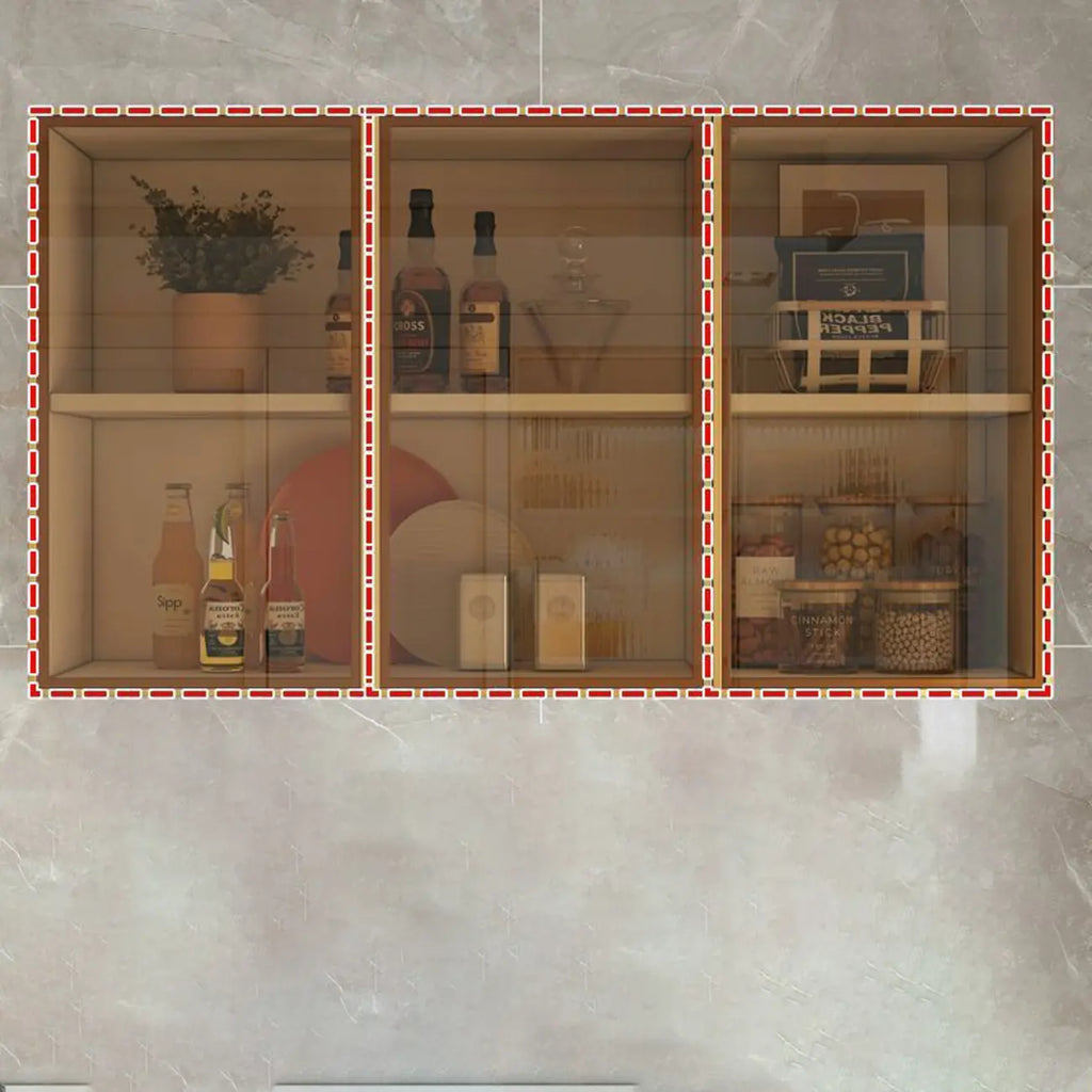 Buffet de cuisine mural gris en bois avec rangement