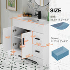 Meuble-lavabo Wavy Line 30/36/48 avec évier et robinet