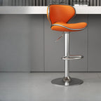 Tabouret de bar pivotant réglable en cuir rembourré