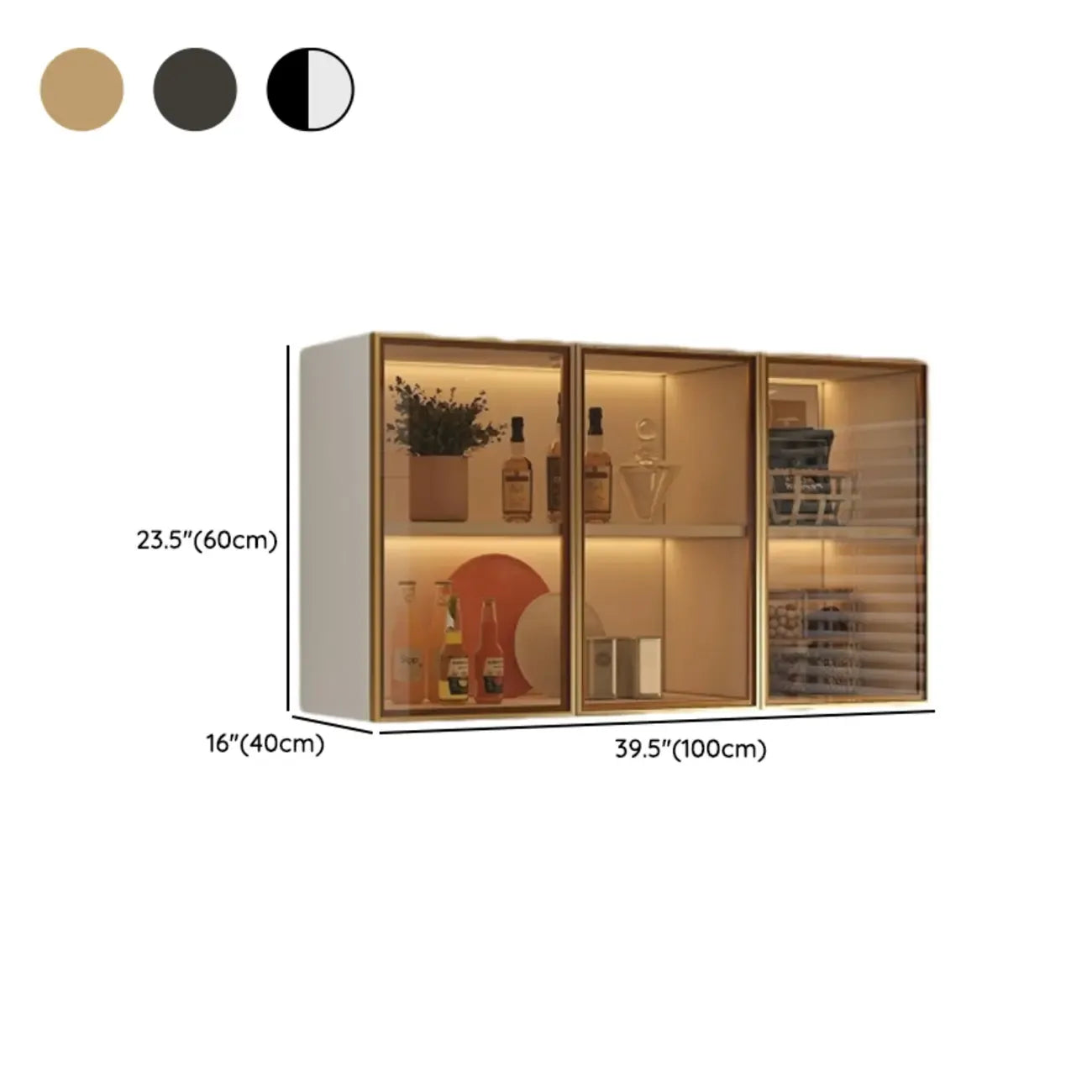 Buffet de cuisine mural gris en bois avec rangement