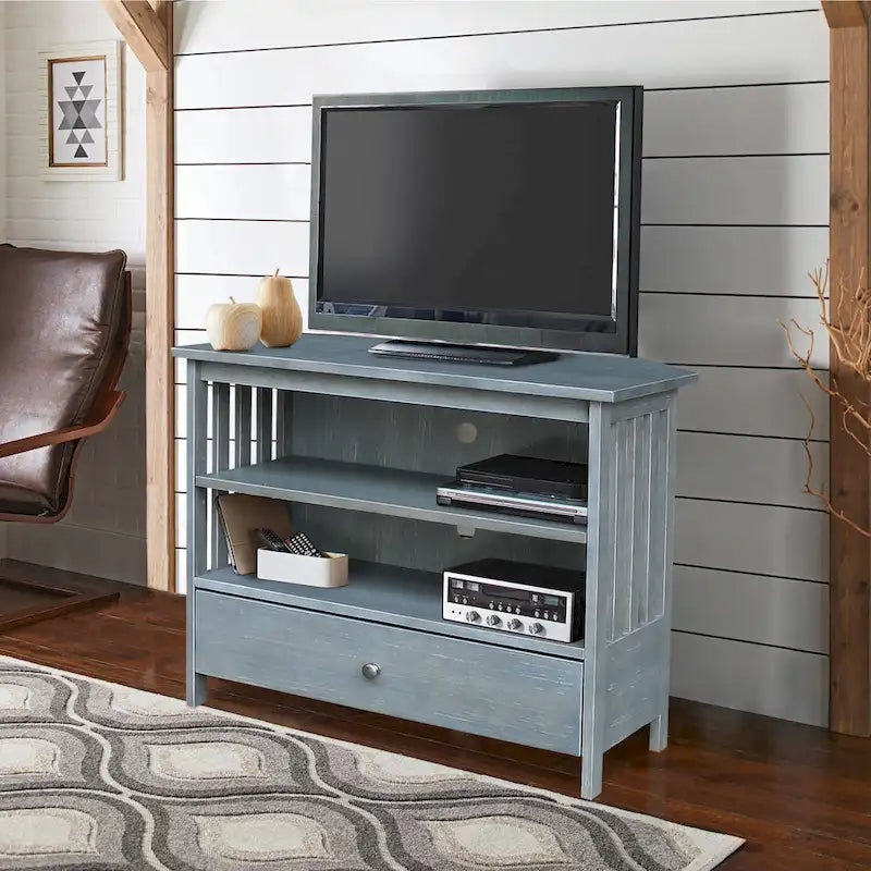 Meuble TV d'angle Mission en bois massif