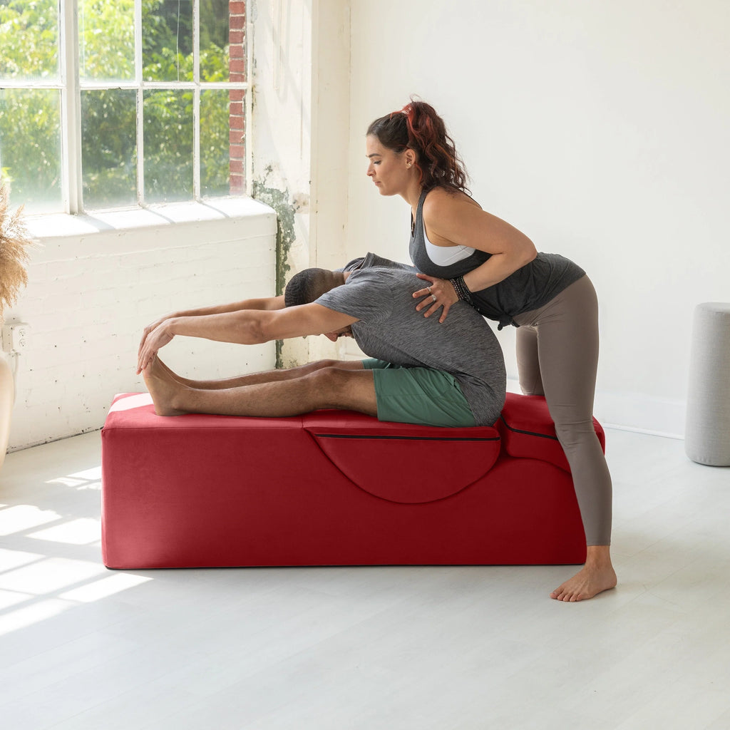 Avana Kami Chaise convertible / Yoga & Massage - Pouf 2 en 1 avec chaise longue de yoga pliable dissimulée, microvelours - N/A