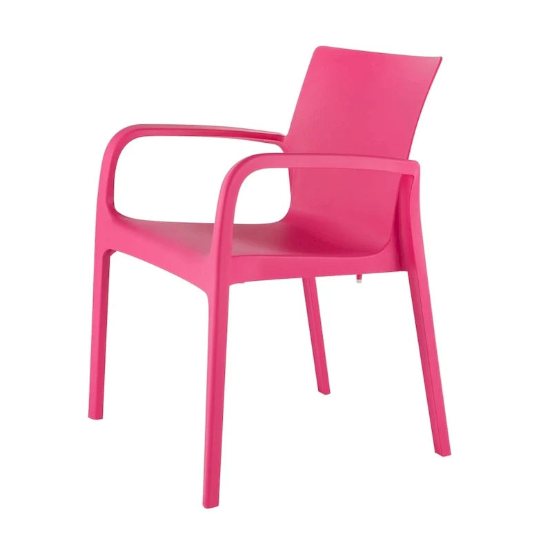 Chaise de salle à manger empilable avec accoudoirs Alissa, en résine, tout temps, lot de 2