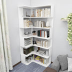 Étagère d'angle en bois manufacturé avec 6 tablettes