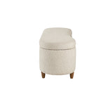 Banc de rangement rabattable en tissu bouclé taupe INK+IVY Bailey