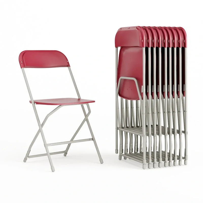 Chaise pliante en plastique - Lot de 10 - Capacité de 295 kg - Chaise événementielle