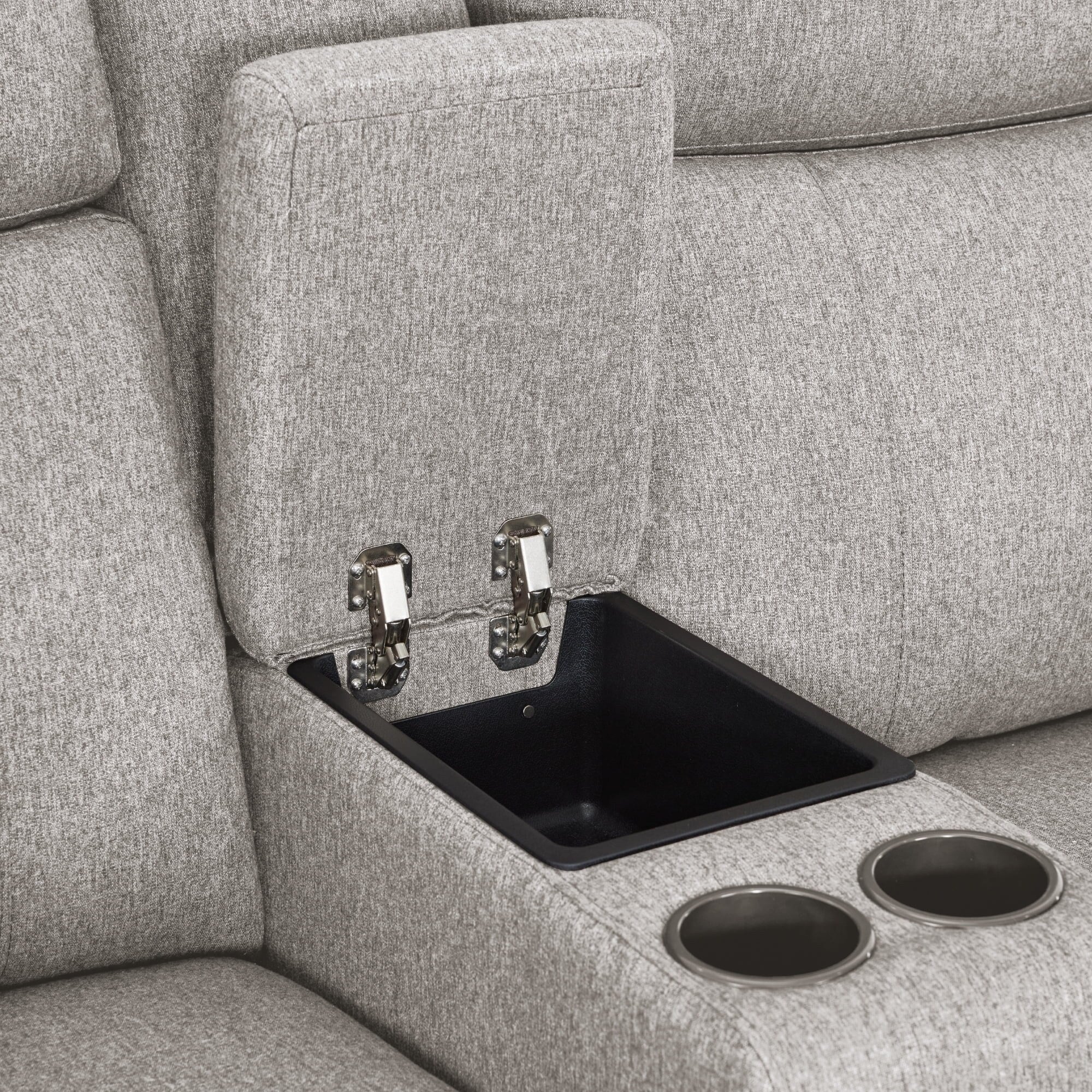 Canapé inclinable électrique biplace MCombo 60.2 avec massage et double chauffage, appuie-tête réglable, ports USB et USB-C, en tissu