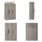 Armoire Penderie en Bois avec 6 Cubes de Rangement et Tringle Suspendue