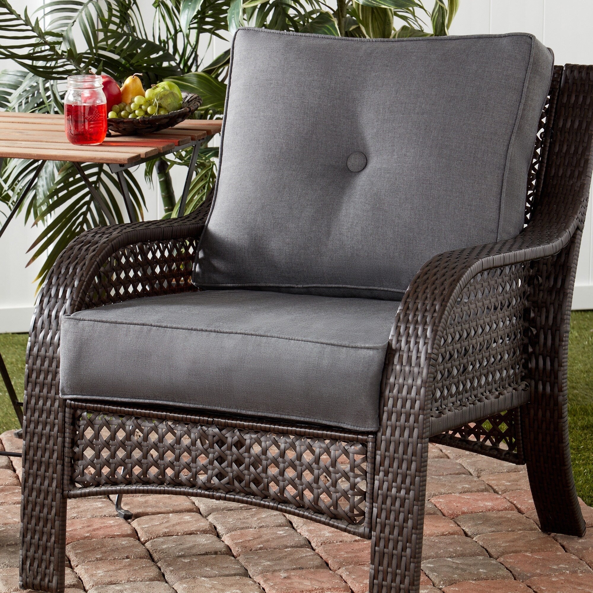 Ensemble de 2 coussins d'extérieur Sunbrella haut de gamme à assise profonde