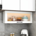 Vaisseliers de cuisine blancs en bois à fixation murale