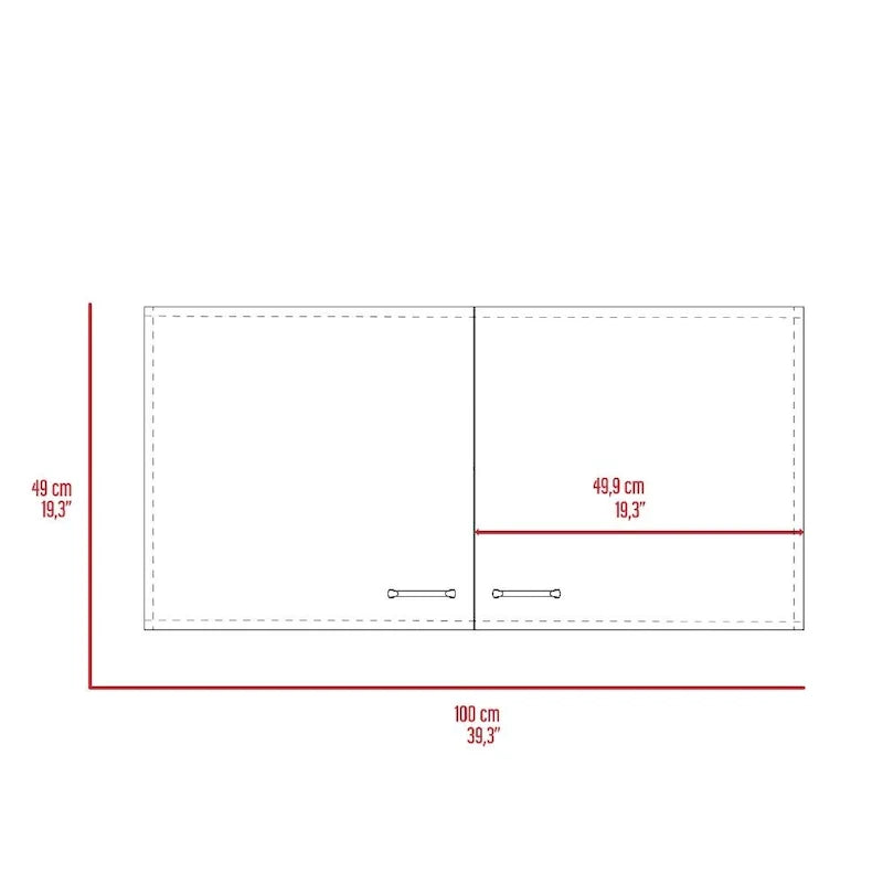 TUHOME Napoles Meuble Haut Mural Double Porte - N/A