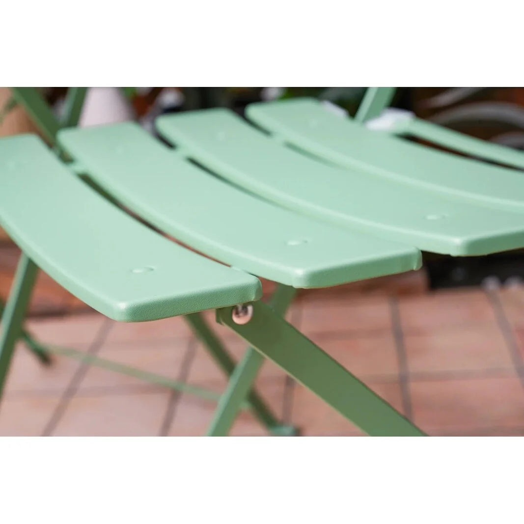 Ensemble bistro pliant 3 pièces en métal, ensemble de conversation intérieur/extérieur résistant aux intempéries pour patio, cour, jardin