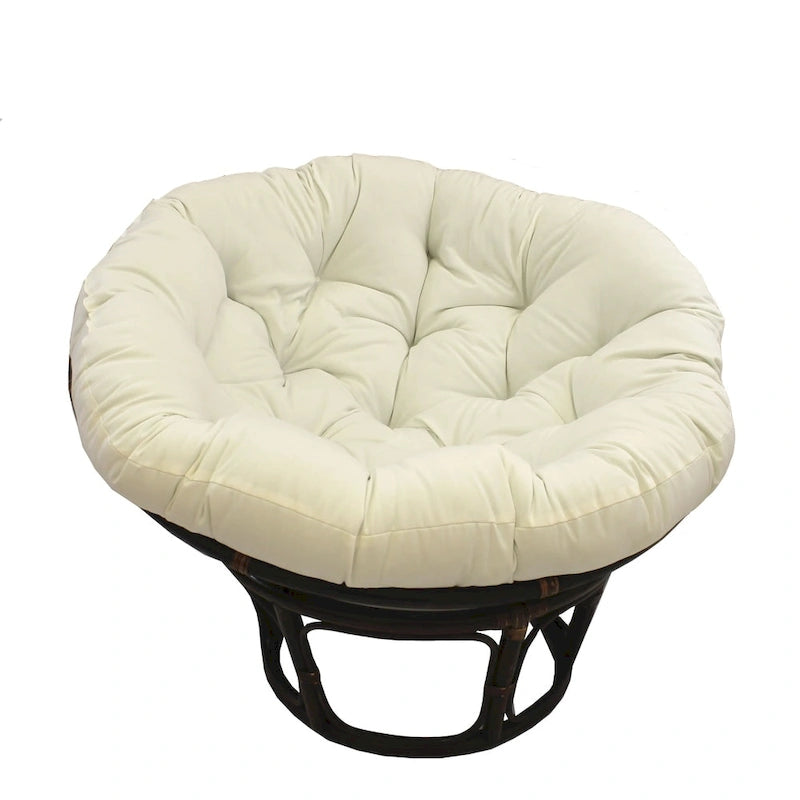 Fauteuil Papasan en rotin Bali de 42 pouces avec coussin en sergé
