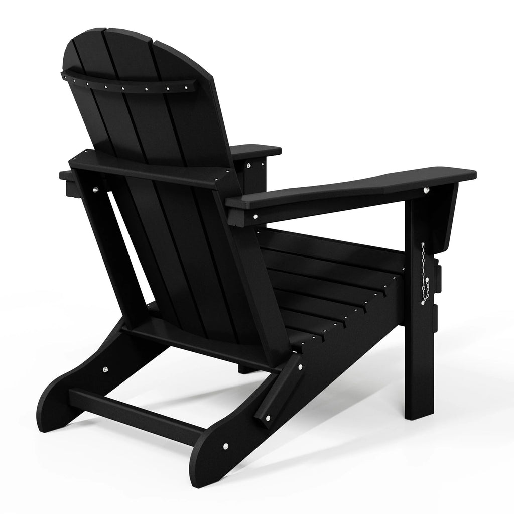 Chaise Adirondack pliante de patio d'extérieur tout temps résistante à la décoloration Polytrends Laguna