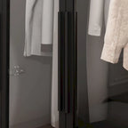 47,2 Grande Armoire LED Lumineuse Placard à Portes en Verre Entièrement en Verre