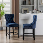 Tabouret de comptoir Carter 24 Wingback capitonné avec clous (lot de 2)