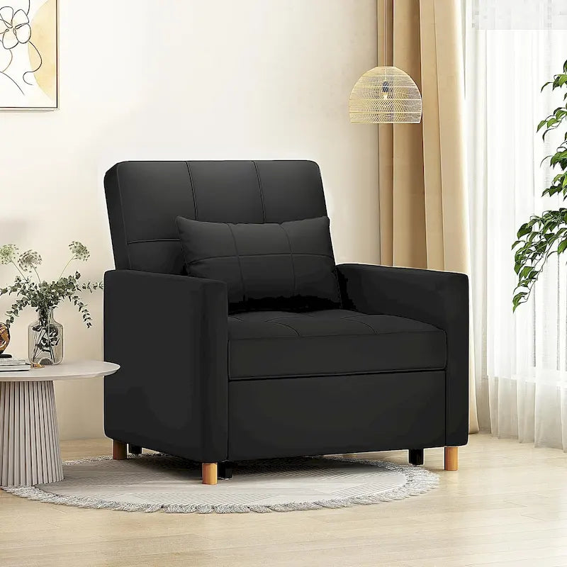 AECOJOY Fauteuil Convertible 3-en-1 avec Oreiller et Dossier Réglable