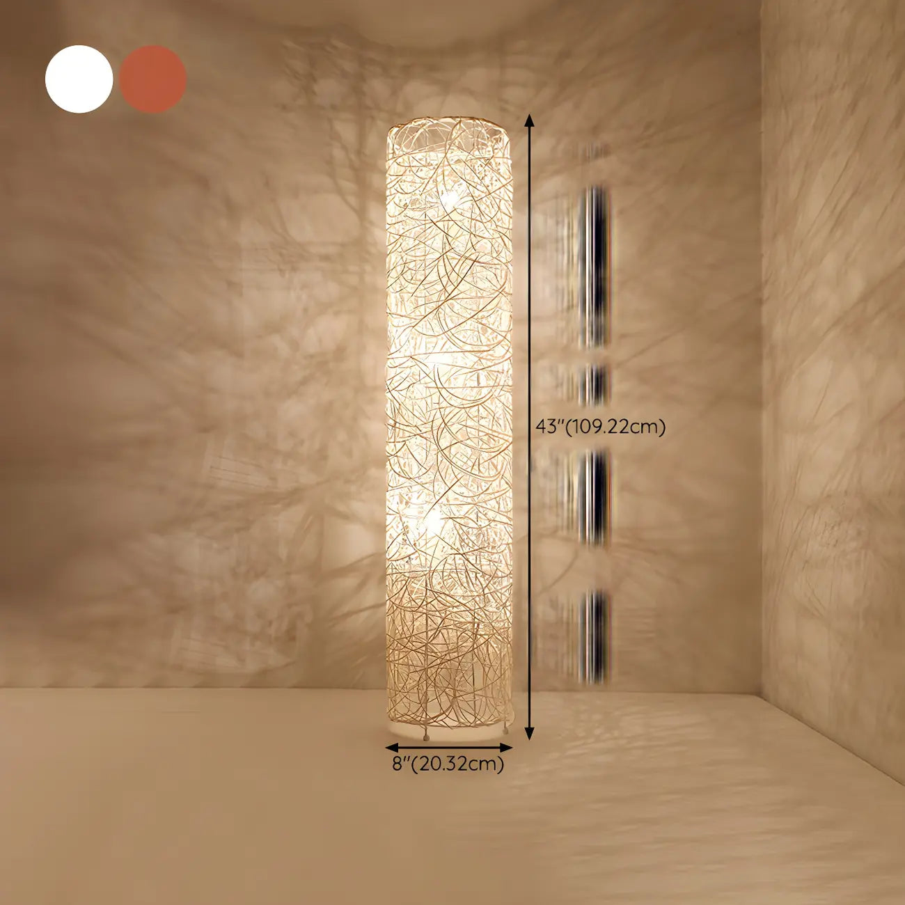 Lampadaire tressé LED à brancher pour salon