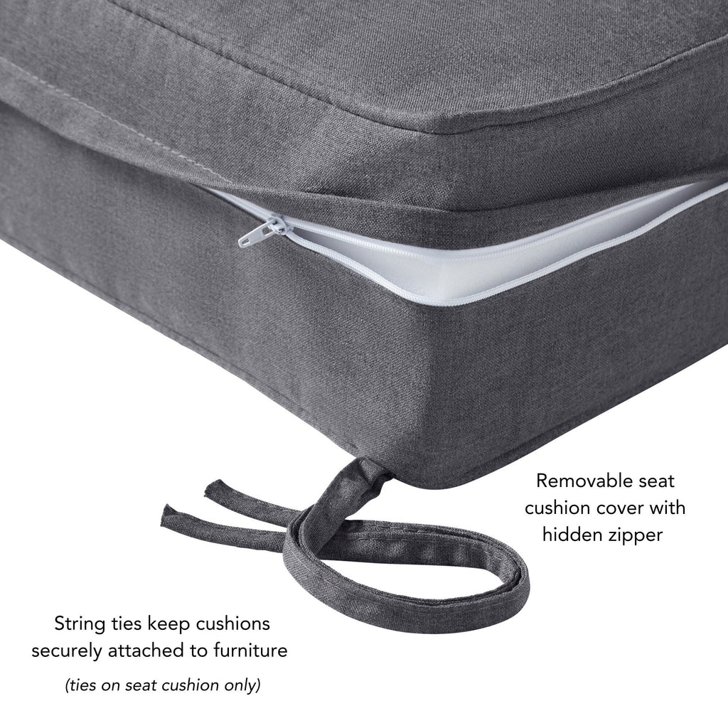 Ensemble de 2 coussins d'extérieur Sunbrella haut de gamme à assise profonde