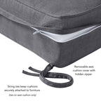 Ensemble de 2 coussins d'extérieur Sunbrella haut de gamme à assise profonde