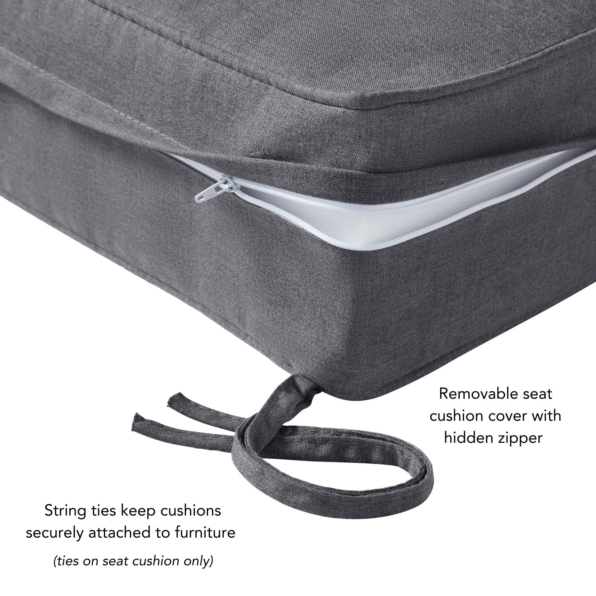 Ensemble de 2 coussins d'extérieur Sunbrella haut de gamme à assise profonde