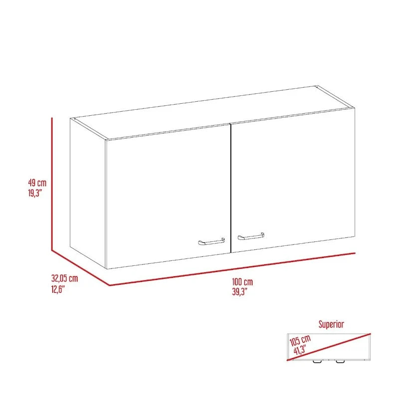 TUHOME Napoles Meuble Haut Mural Double Porte - N/A