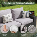 Ensembles de meubles de patio extérieurs avec coussin épais de 10 cm