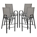 Lot de 4 tabourets de bar d'extérieur en matériau Flex Comfort – Tabouret de terrasse
