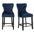 Tabouret de comptoir Carter 24 Wingback capitonné avec clous (lot de 2)