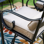 Lot de 4 tabourets de bar pivotants en métal avec coussins pour l'extérieur