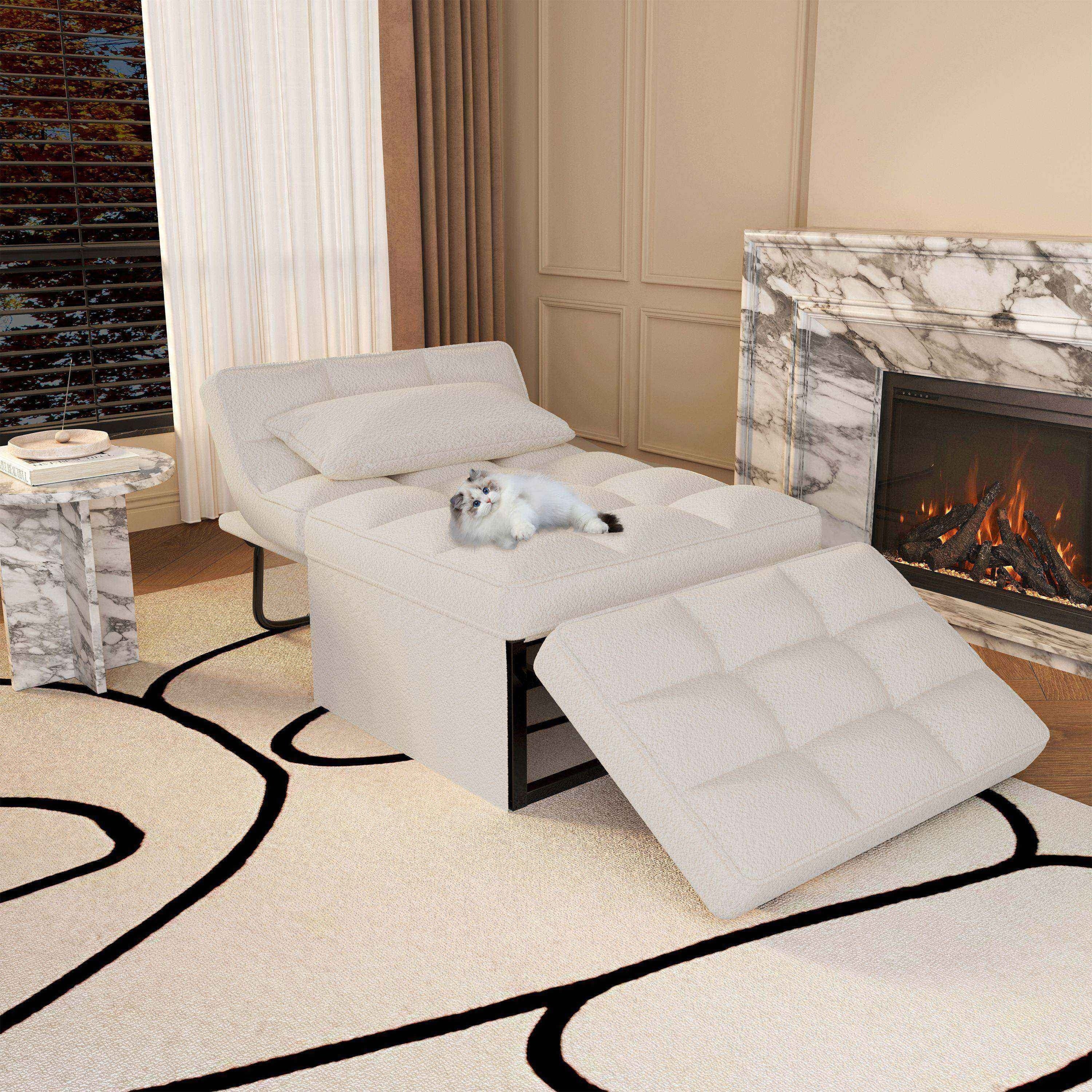 Canapé Convertible Lit Canapé Fauteuil Ottoman Pliant Fauteuils Inclinables pour Salon
