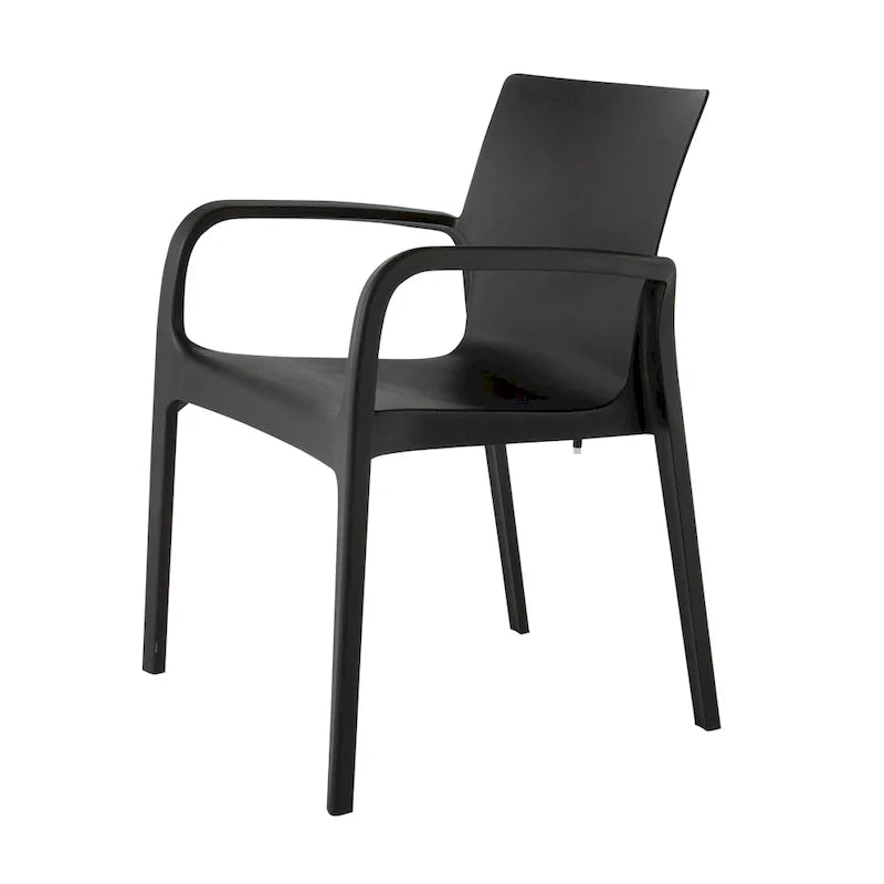Chaise de salle à manger empilable avec accoudoirs Alissa, en résine, tout temps, lot de 2