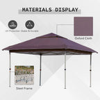 Outsunny Tonnelle Pop Up 3,6 x 3,6 m, Tente Pliante Instantanée avec Murs Latéraux en Maille Filet, Hauteur Réglable sur 3 Niveaux