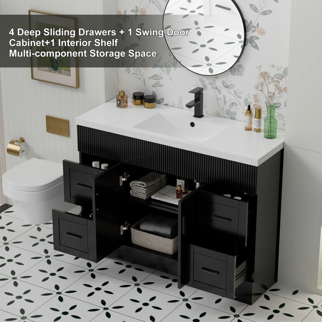 Meuble-lavabo Wavy Line 30/36/48 avec évier et robinet