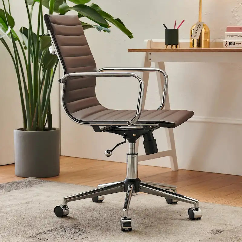 LUXMOD Chaise de Bureau à Domicile Côtelée Fauteuil de Bureau