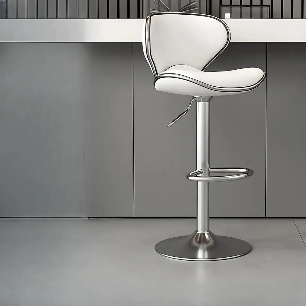 Tabouret de bar pivotant réglable en cuir rembourré