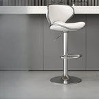 Tabouret de bar pivotant réglable en cuir rembourré