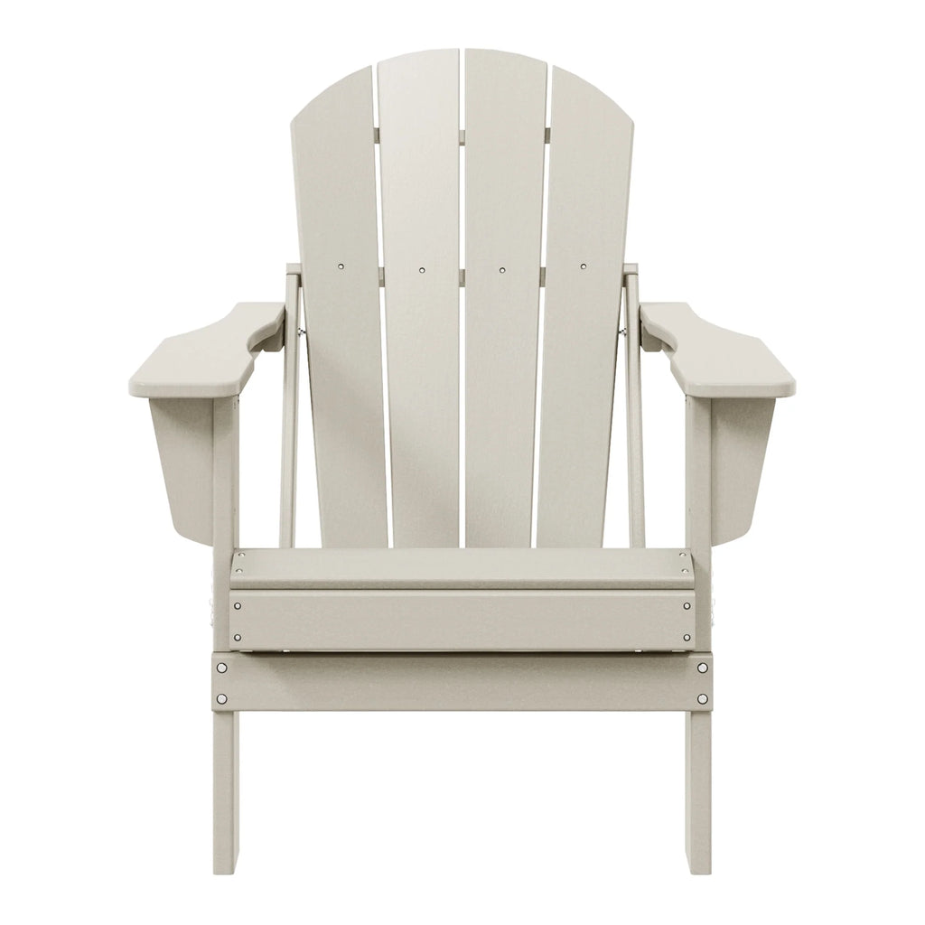 Chaise Adirondack pliante de patio d'extérieur tout temps résistante à la décoloration Polytrends Laguna