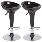 Tabouret de bar pivotant en plastique chromé, réglable en hauteur
