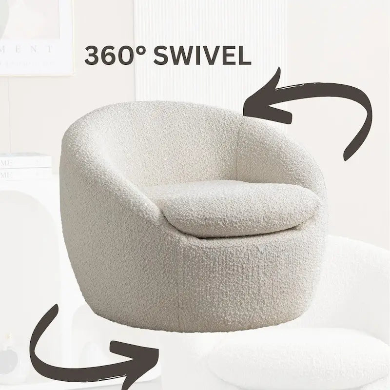 Fauteuil pivotant - Rotation à 360° - Tissu bouclé