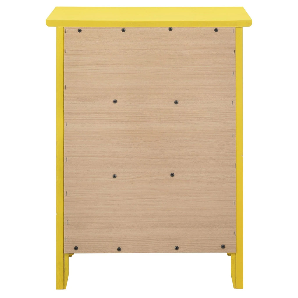 Table de chevet transitionnelle en bois à 3 tiroirs Daniel
